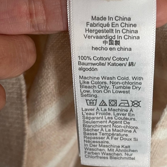 J. Crew Striped boatneck tunic sweater tan ivory thin stripe cotton BC543 medium - Picture 11 of 11